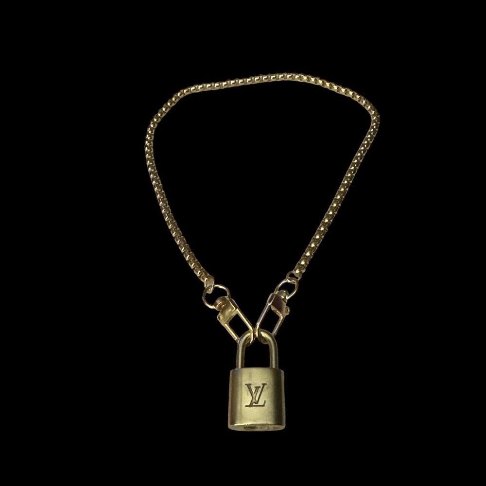 Louis Vuitton Lock & Key with Gold Tone Necklace